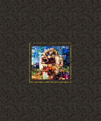 579421-人物彩色拼图与花卉组合