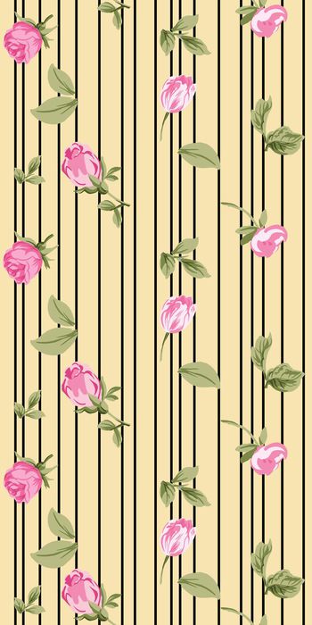 579514-时尚几何条纹花卉窗帘家纺服装图案