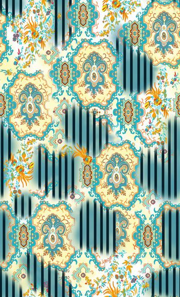 579528-民族风手绘印度花纹