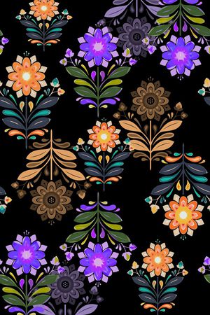 风格花卉印花华亿平台图片