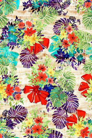 浪漫花卉印花华亿平台图片