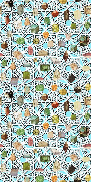 579877-时尚雪花剪纸抽象彩石底纹