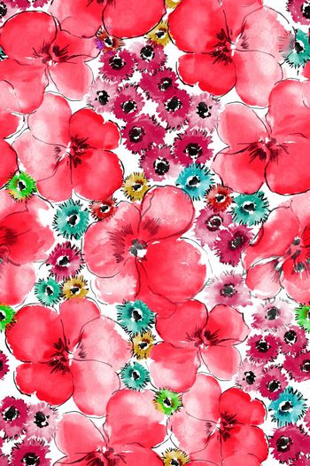 580003-水彩大花小花