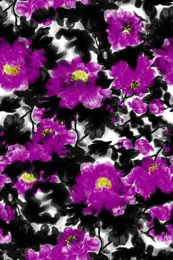 580027-水墨中国风牡丹花