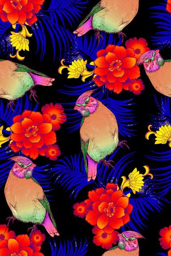 580062-花鸟棕榈叶