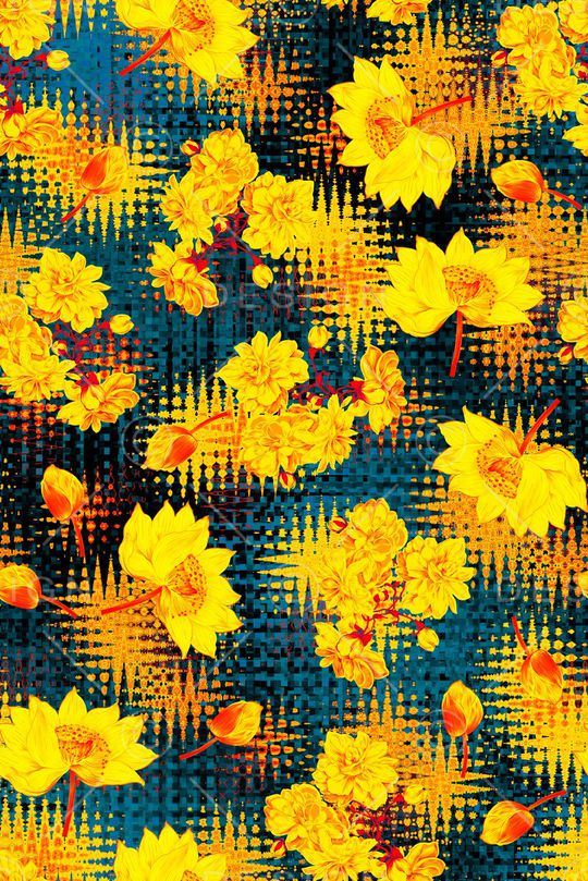 花卉印花华亿平台图片