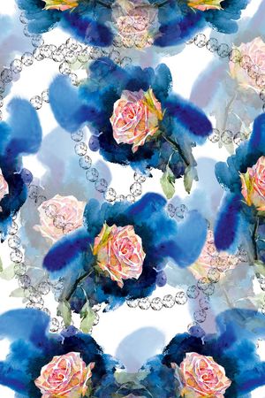 手绘水彩印花华亿平台图片