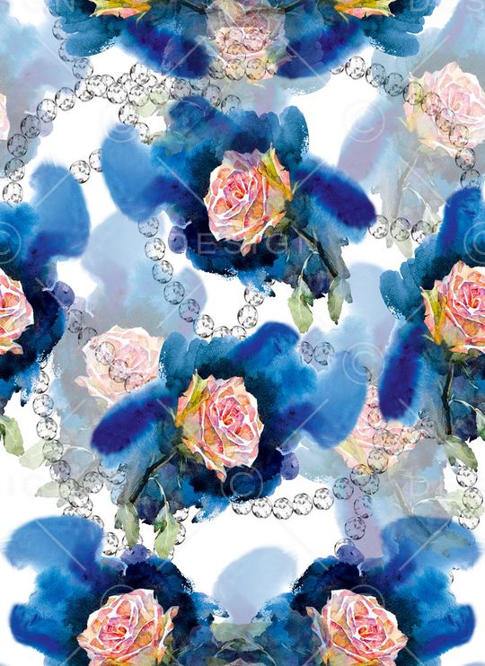 手绘水彩印花华亿平台图片