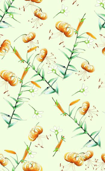 580366-欧美流行时尚水彩花