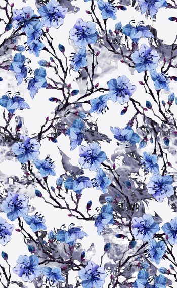 580379-欧美流行时尚水彩花