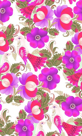 580388-富贵草木花环山鸡