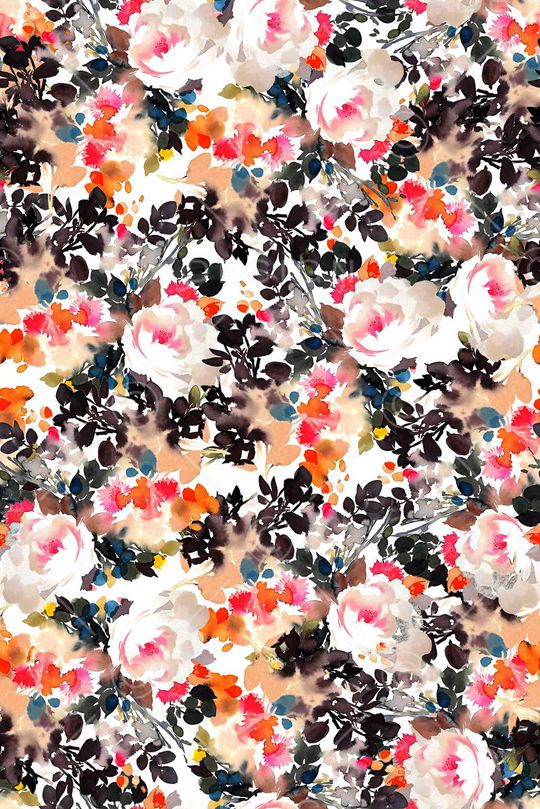 手绘花卉印花华亿平台图片