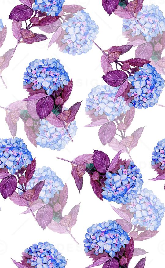 水彩花印花华亿平台图片