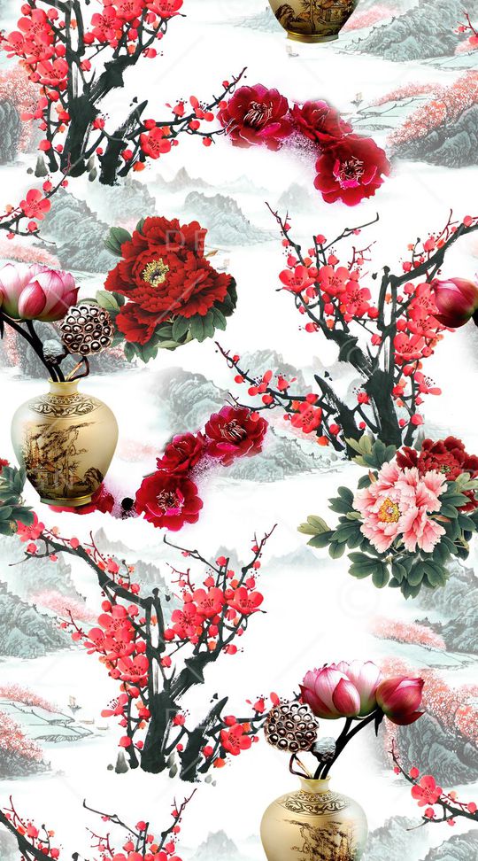 中国风印花华亿平台图片