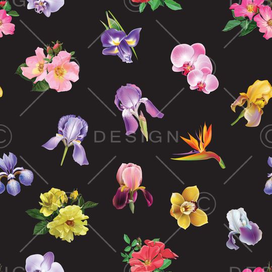 花卉印花华亿平台图片