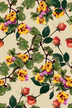 真实花卉印花华亿平台图片