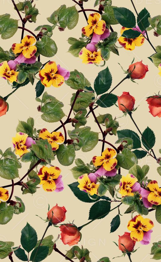 真实花卉印花华亿平台图片