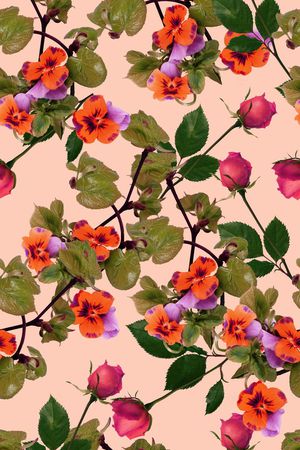 真实花卉印花华亿平台图片