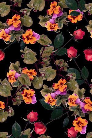 真实花卉印花华亿平台图片