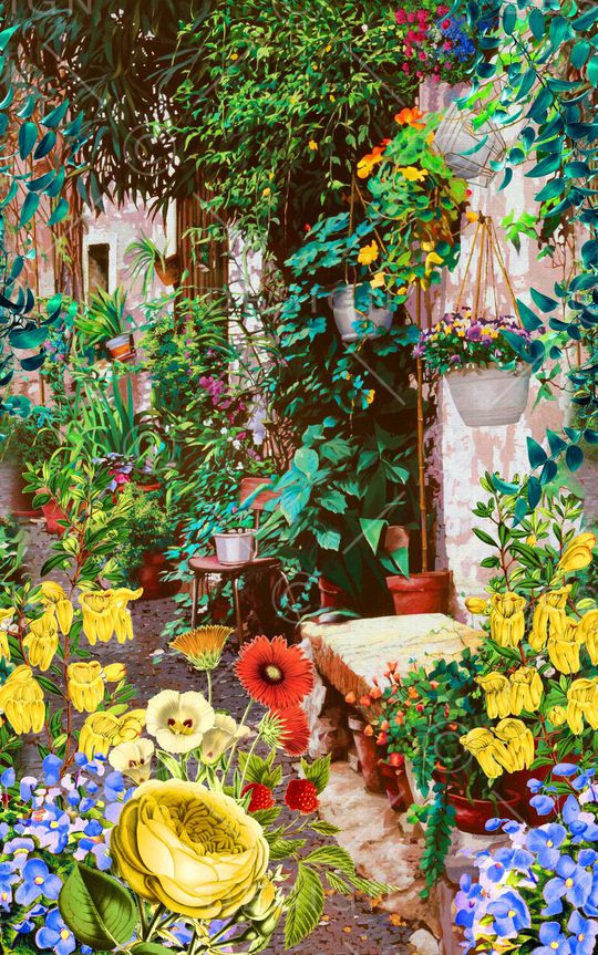 田园风印花华亿平台图片