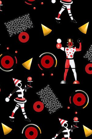 几何与人像印花华亿平台图片