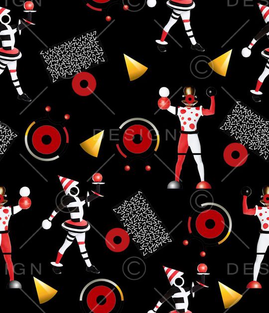 几何与人像印花华亿平台图片