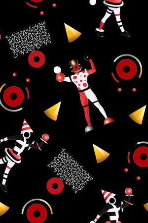 几何与人像印花华亿平台图片