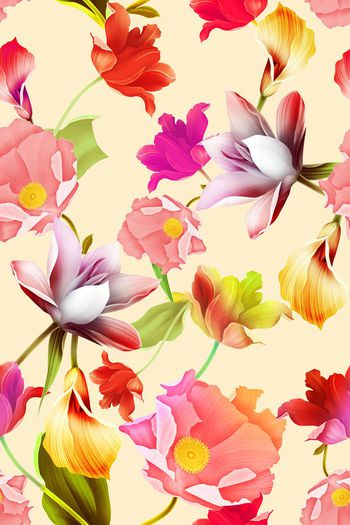 581491-梦幻水彩花卉