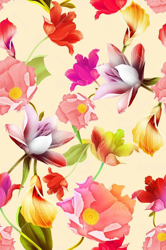 手绘水彩印花华亿平台图片