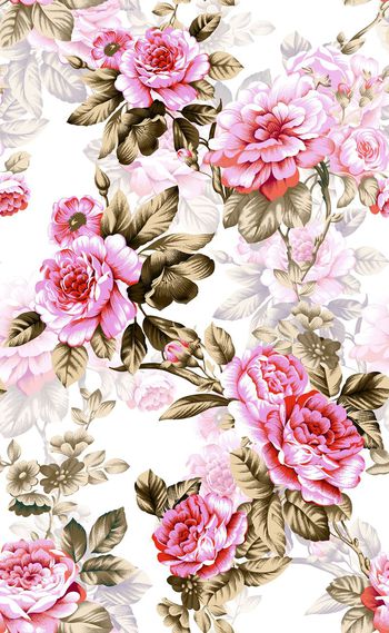 581573-欧美流行时尚手绘花卉