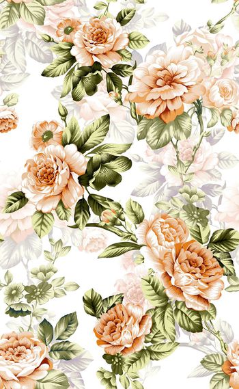 581574-欧美流行时尚手绘花卉