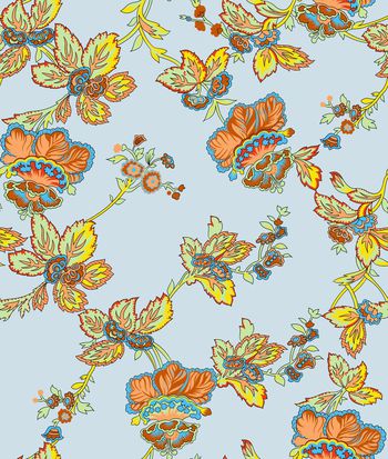 581603-手绘线描浪漫花卉组合