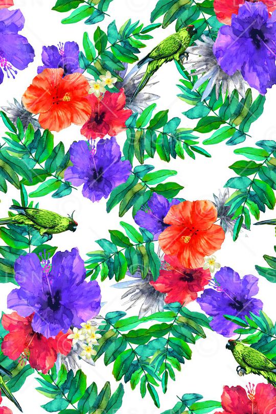 热带风情印花华亿平台图片