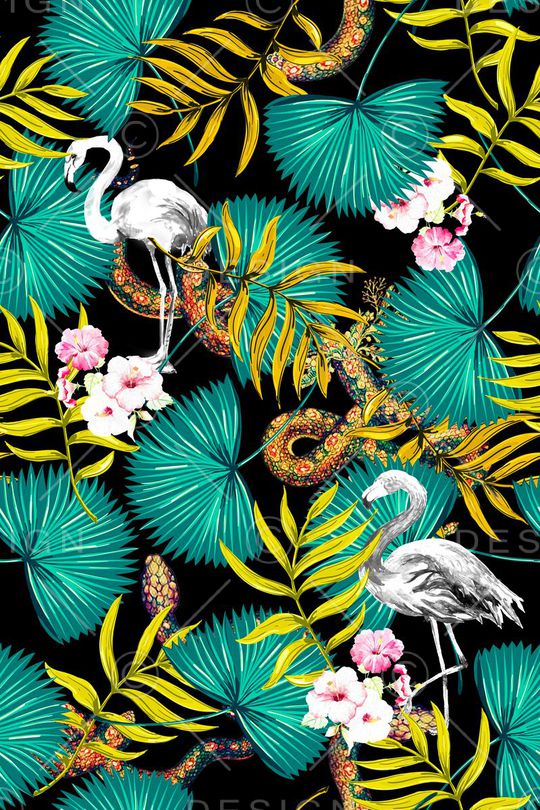 热带风情印花华亿平台图片