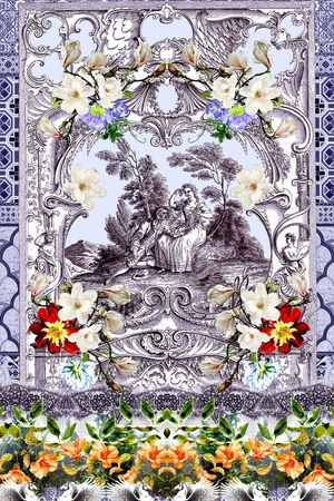 欧式印花华亿平台图片