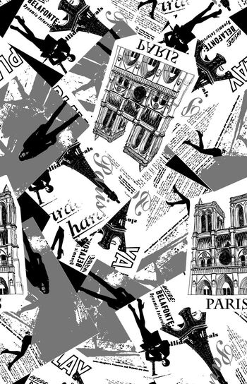 581734-时尚人物建筑剪影男装