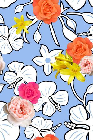 花卉印花华亿平台图片