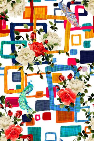 手绘艺术印花华亿平台图片