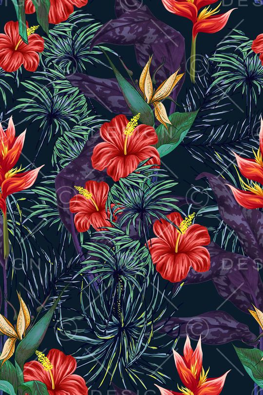 天堂鸟花印花华亿平台图片