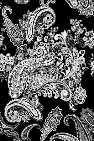 黑白花纹印花华亿平台图片