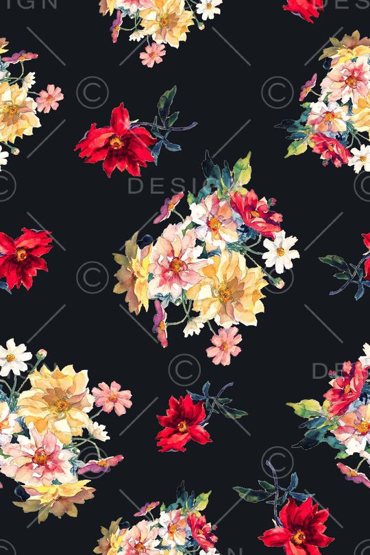 花卉印花华亿平台图片