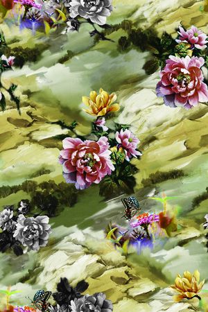 花卉印花华亿平台图片