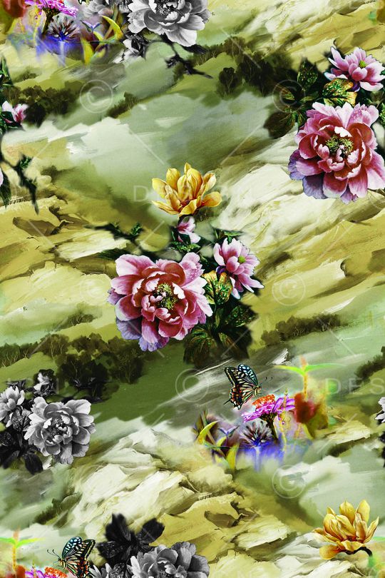 花卉印花华亿平台图片