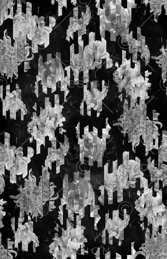 个性男装手绘树叶植物层次数码印花.印花华亿平台图片