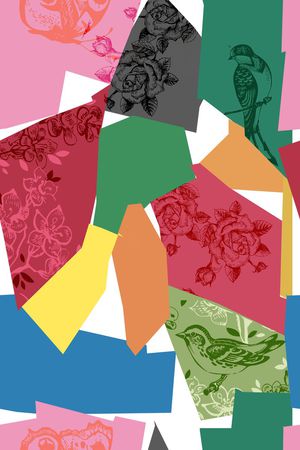 几何拼贴印花华亿平台图片