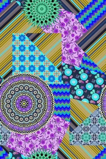 582384-部落民俗花纹条纹拼接