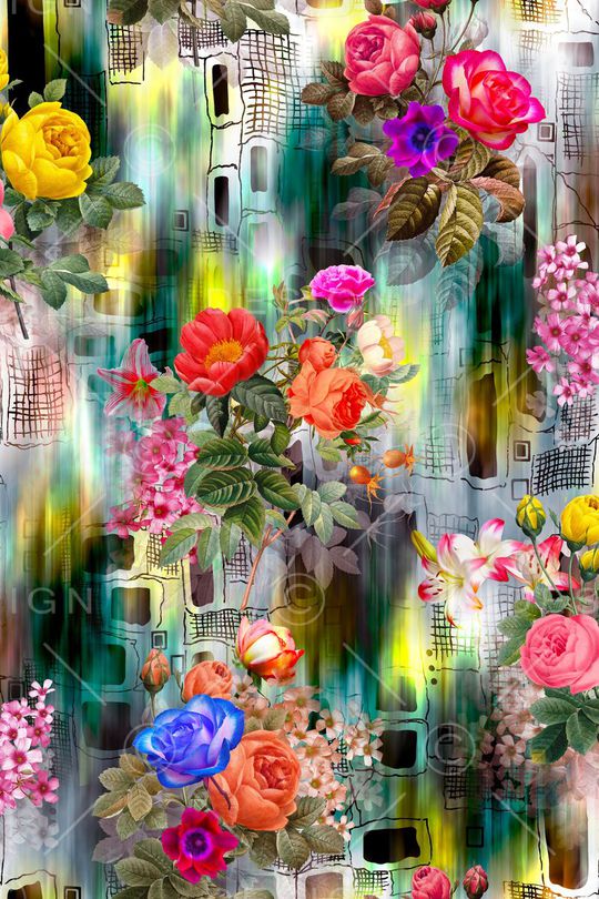 花卉印花华亿平台图片