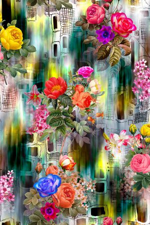 花卉印花华亿平台图片