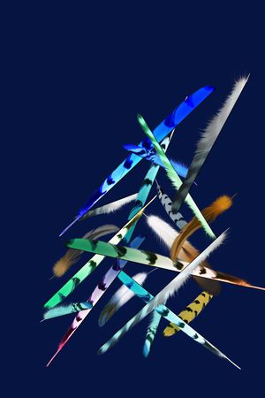 羽毛印花华亿平台图片