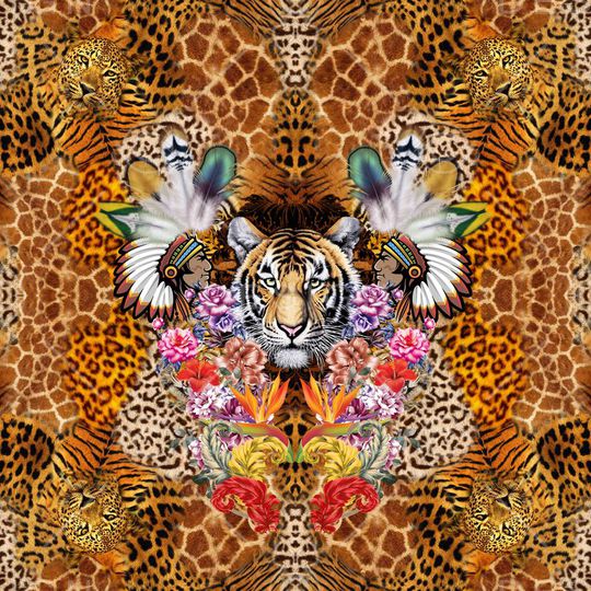 动物纹印花华亿平台图片